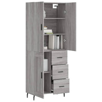 Credenza Grigio Sonoma 69,5x34x180 cm in Legno Multistrato 3196033