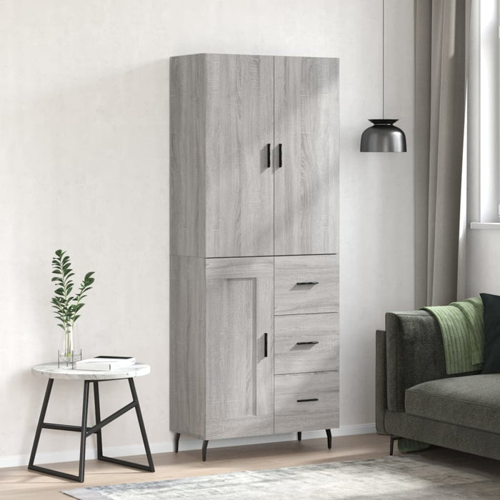 Credenza Grigio Sonoma 69,5x34x180 cm in Legno Multistratocod mxl 125796