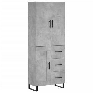 vidaXL Credenza Grigio Cemento 69,5x34x180 cm in Legno Multistrato