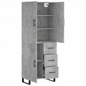 Credenza cassettiera mobile contenitore organizer cucina soggiorno salotto alto 695 x 34 x 180 cm legno ingegnerizzato grigio 02_0034553
