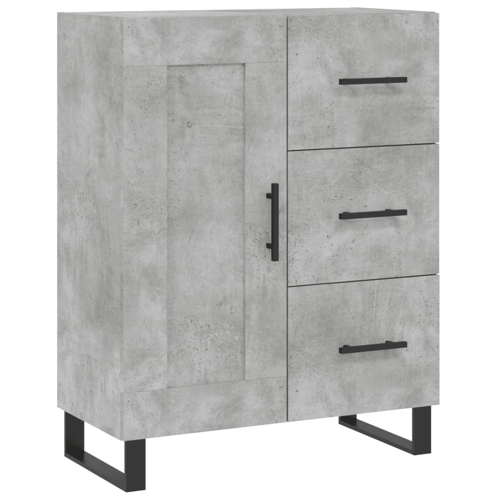 vidaXL Credenza Grigio Cemento 69,5x34x180 cm in Legno Multistrato