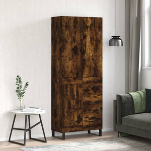vidaXL Credenza Rovere Fumo  69,5x34x180 cm in Legno Multistrato