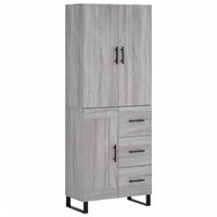 Credenza Grigio Sonoma 69,5x34x180 cm in Legno Multistrato 3196041