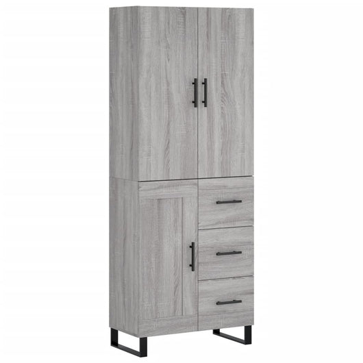Credenza Grigio Sonoma 69,5x34x180 cm in Legno Multistrato 3196041