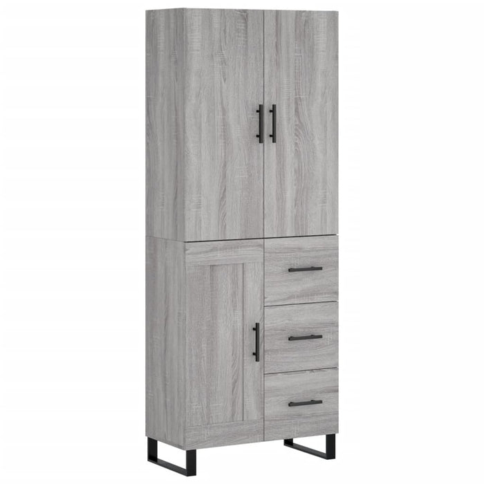 vidaXL Credenza Grigio Sonoma 69,5x34x180 cm in Legno Multistrato
