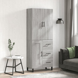 Credenza Grigio Sonoma 69,5x34x180 cm in Legno Multistrato 3196041