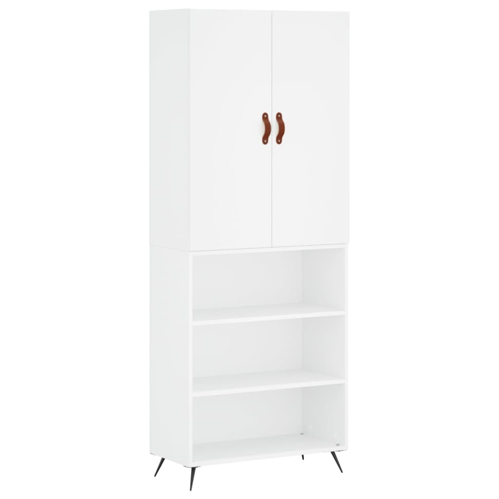 Credenza cassettiera mobile contenitore organizer cucina soggiorno salotto alto 695 x 34 x 180 cm legno ingegnerizzato bianco 02_0032703