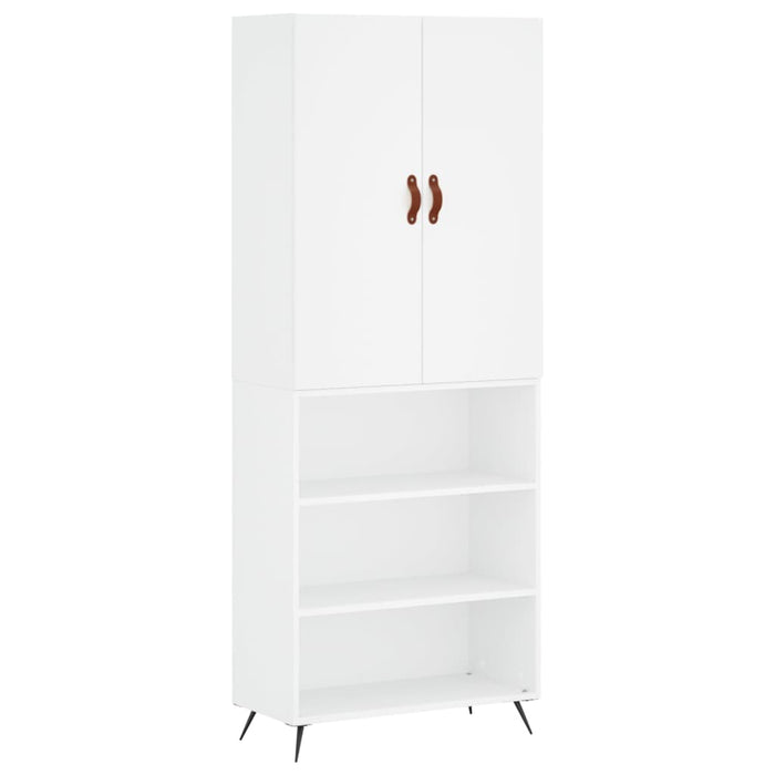 Credenza cassettiera mobile contenitore organizer cucina soggiorno salotto alto 695 x 34 x 180 cm legno ingegnerizzato bianco 02_0032703