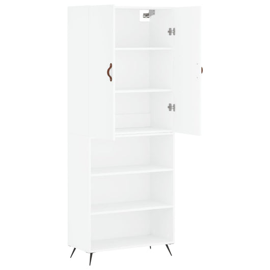 Credenza cassettiera mobile contenitore organizer cucina soggiorno salotto alto 695 x 34 x 180 cm legno ingegnerizzato bianco 02_0032703