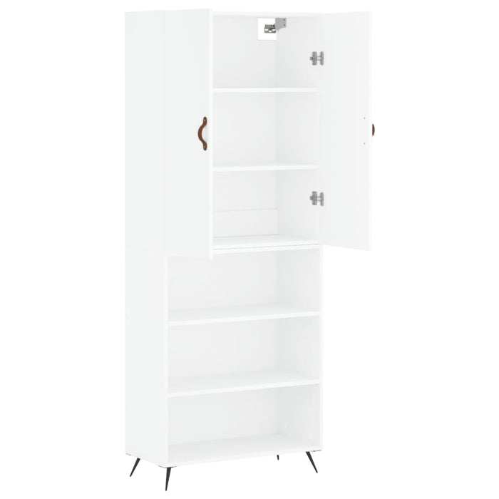 Credenza cassettiera mobile contenitore organizer cucina soggiorno salotto alto 695 x 34 x 180 cm legno ingegnerizzato bianco 02_0032703