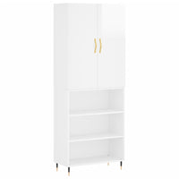 Credenza Bianco Lucido 69,5x34x180 cm in Legno Multistrato 3196053