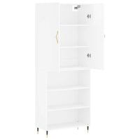 Credenza Bianco Lucido 69,5x34x180 cm in Legno Multistrato 3196053