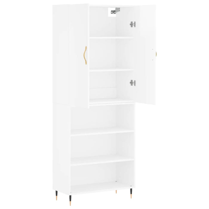 Credenza Bianco Lucido 69,5x34x180 cm in Legno Multistrato 3196053