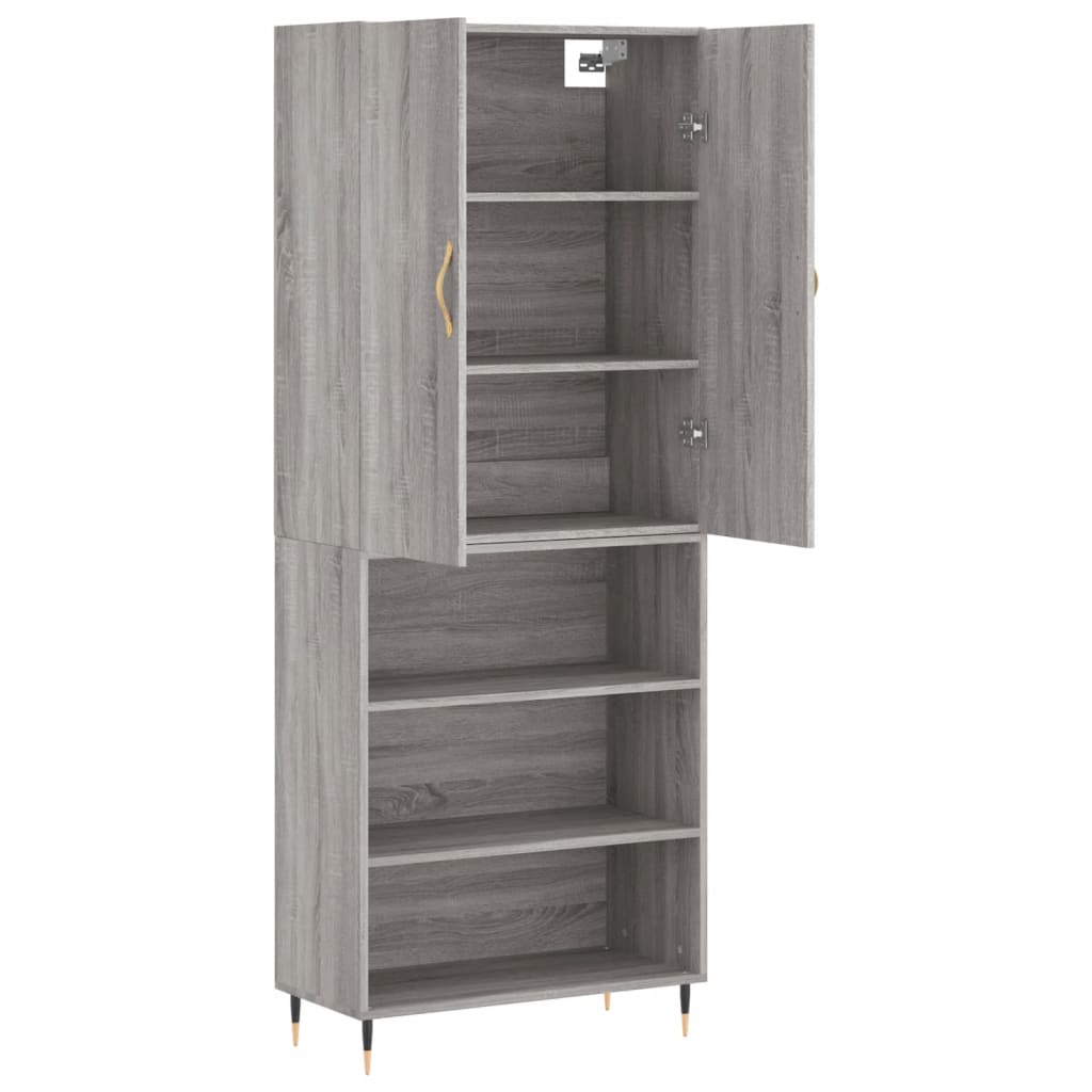 Credenza cassettiera mobile contenitore organizer cucina soggiorno salotto alto sonoma 695 x 34 x 180 cm legno ingegnerizzato grigio 02_0035594