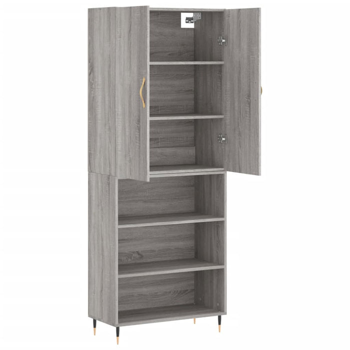 Credenza cassettiera mobile contenitore organizer cucina soggiorno salotto alto sonoma 695 x 34 x 180 cm legno ingegnerizzato grigio 02_0035594