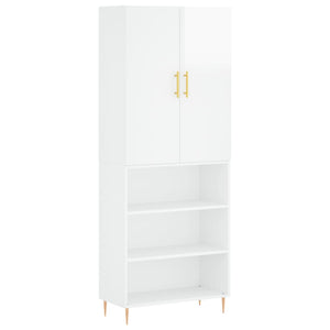 Credenza Bianco Lucido 69,5x34x180 cm in Legno Multistrato 3196061