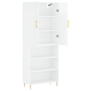 Credenza Bianco Lucido 69,5x34x180 cm in Legno Multistrato 3196061