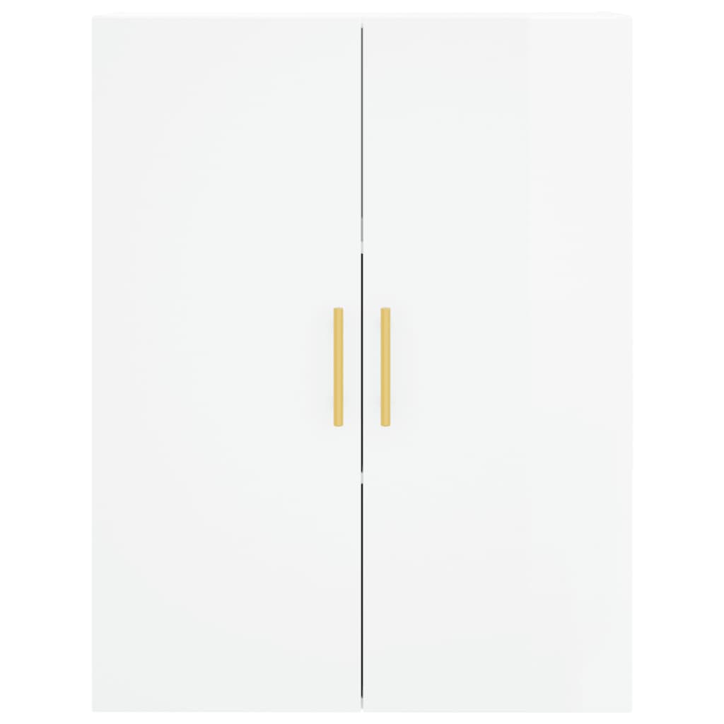 Credenza Bianco Lucido 69,5x34x180 cm in Legno Multistrato 3196061