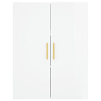 Credenza Bianco Lucido 69,5x34x180 cm in Legno Multistrato 3196061