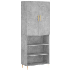 Credenza cassettiera mobile contenitore organizer cucina soggiorno salotto alto 695 x 34 x 180 cm legno ingegnerizzato grigio 02_0034611