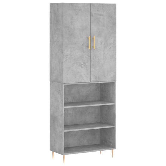Credenza Grigio Cemento 69,5x34x180 cm in Legno Multistratocod mxl 77720