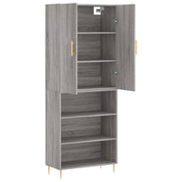 Credenza Grigio Sonoma 69,5x34x180 cm in Legno Multistrato 3196065