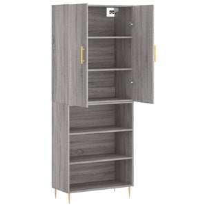 Credenza Grigio Sonoma 69,5x34x180 cm in Legno Multistrato 3196065