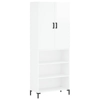 Credenza Bianco Lucido 69,5x34x180 cm in Legno Multistrato 3196069