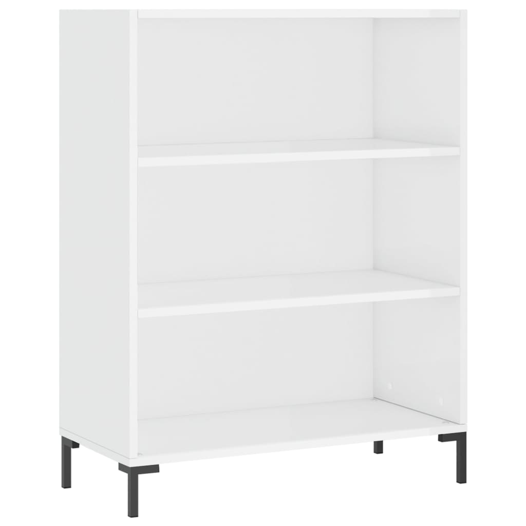 Credenza Bianco Lucido 69,5x34x180 cm in Legno Multistrato 3196069