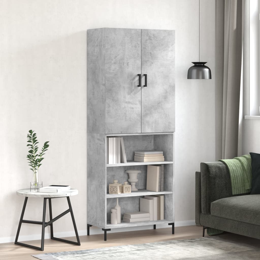 Credenza Grigio Cemento 69,5x34x180 cm in Legno Multistrato 3196071