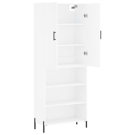 Credenza cassettiera mobile contenitore organizer cucina soggiorno salotto alto 695 x 34 x 180 cm legno ingegnerizzato bianco 02_0032663