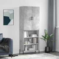 Credenza Grigio Cemento 69,5x34x180 cm in Legno Multistrato 3196079