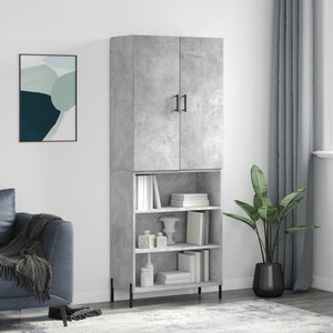 Credenza Grigio Cemento 69,5x34x180 cm in Legno Multistrato 3196079