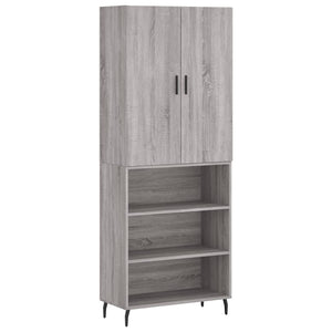 Credenza Grigio Sonoma 69,5x34x180 cm in Legno Multistrato 3196089