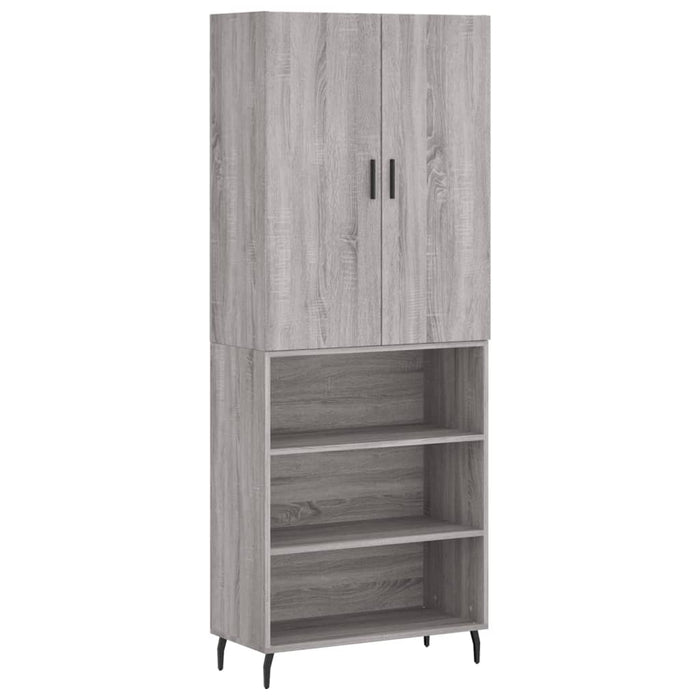 Credenza Grigio Sonoma 69,5x34x180 cm in Legno Multistrato 3196089