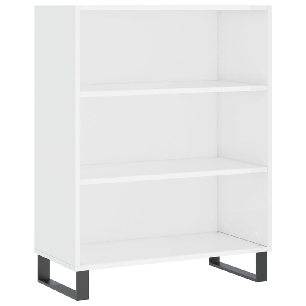 Credenza Bianco Lucido 69,5x34x180 cm in Legno Multistrato 3196093