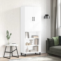 Credenza Bianco Lucido 69,5x34x180 cm in Legno Multistrato 3196093
