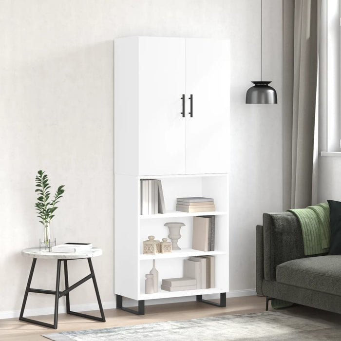 Credenza Bianco Lucido 69,5x34x180 cm in Legno Multistrato 3196093