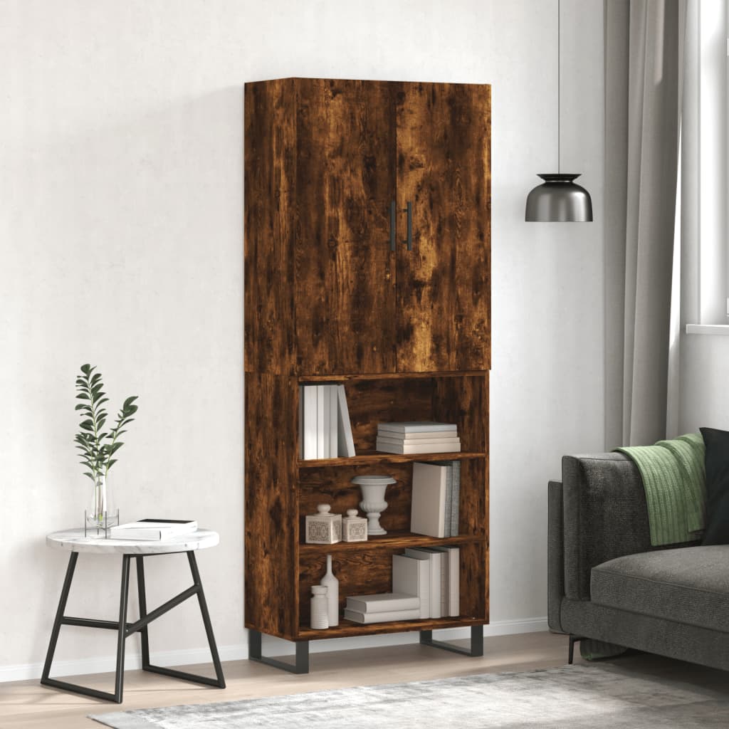 Credenza Rovere Fumo  69,5x34x180 cm in Legno Multistrato 3196096