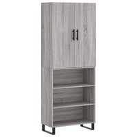 Credenza Grigio Sonoma 69,5x34x180 cm in Legno Multistrato 3196097