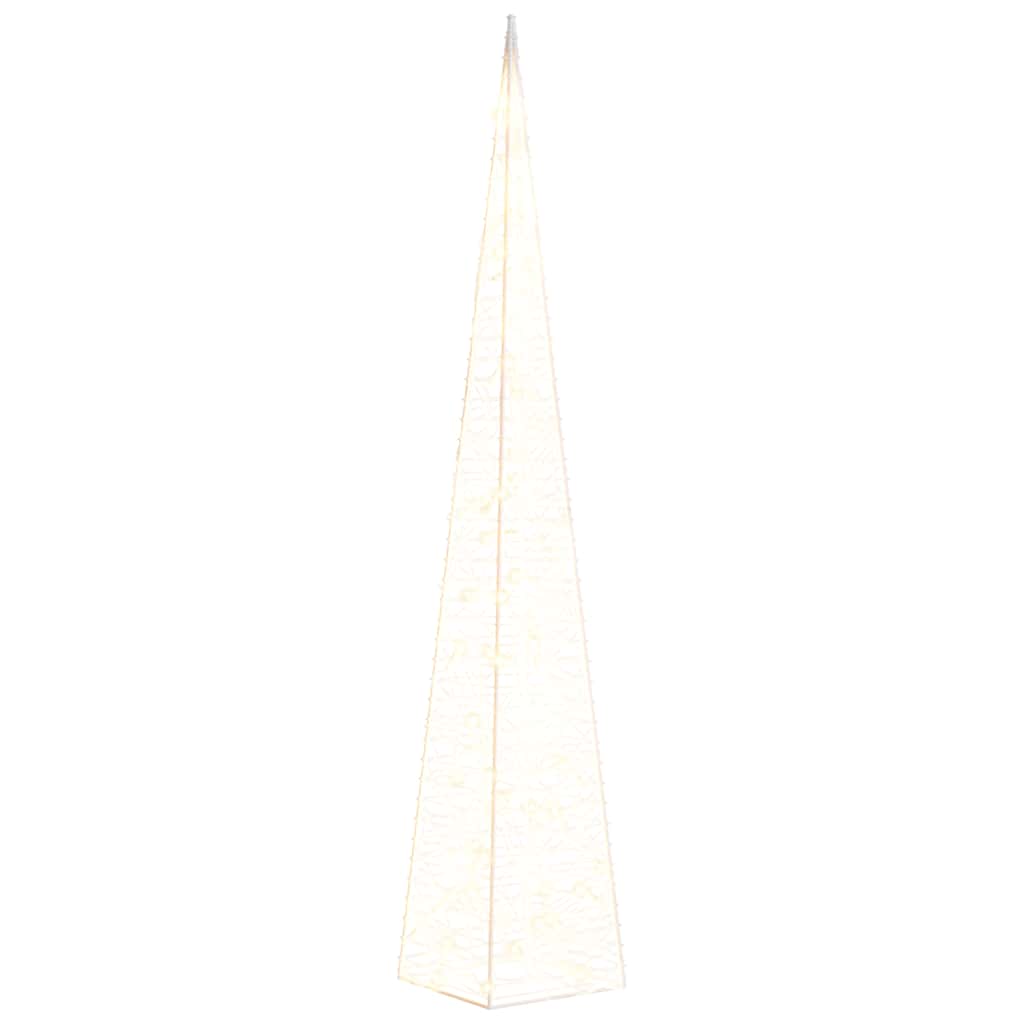 Cono di Luce di Natale 60 LED Bianco Caldo 120 cm in Acrilico 356283