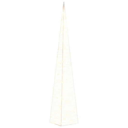 Cono di Luce di Natale 60 LED Bianco Caldo 120 cm in Acrilico 356283