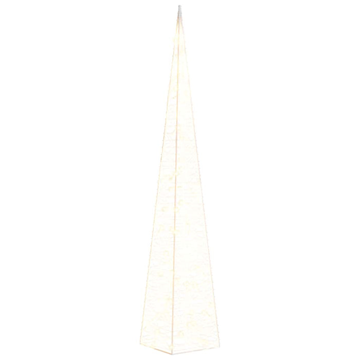 Cono di Luce di Natale 60 LED Bianco Caldo 120 cm in Acrilico 356283