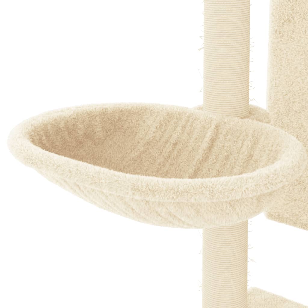 Albero per Gatti con Tiragraffi in Sisal Crema 130,5 cm 172040