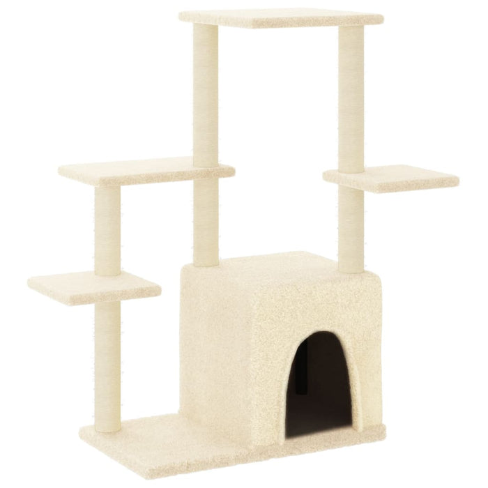 Albero per Gatti con Tiragraffi in Sisal Crema 97,5 cmcod mxl 78958