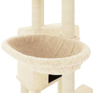 Albero per Gatti con Tiragraffi in Sisal Crema 122 cm 172052