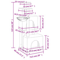 Tiragraffi per gatti Mobili per arrampicata su torre Tiragraffi piattaforma da arrampicata con tiragraffi in sisal scuro 122 cm grigio 02_0022650