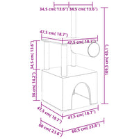 Albero per Gatti con Tiragraffi in Sisal Crema 109,5 cm