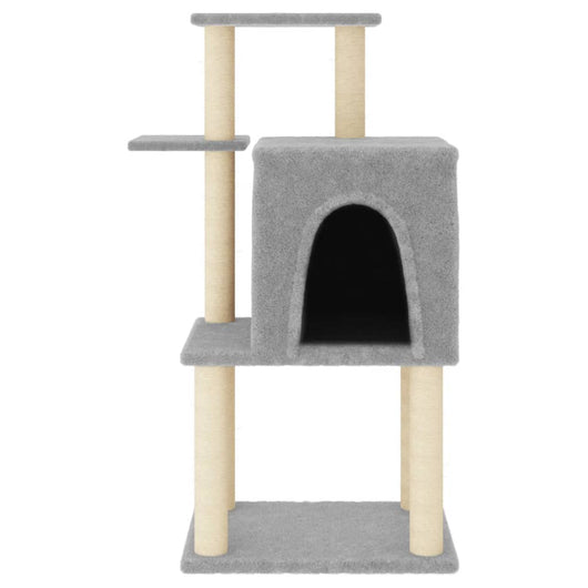 Tiragraffi per gatti Mobili per arrampicata su torre Tiragraffi Piattaforma da arrampicata con tiragraffi in sisal leggero 97 cm grigio 02_0022633