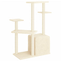 Tiragraffi per gatti Mobili per arrampicata su torre Tiragraffi piattaforma da arrampicata con tiragraffi in sisal 107,5 cm crema 02_0022451